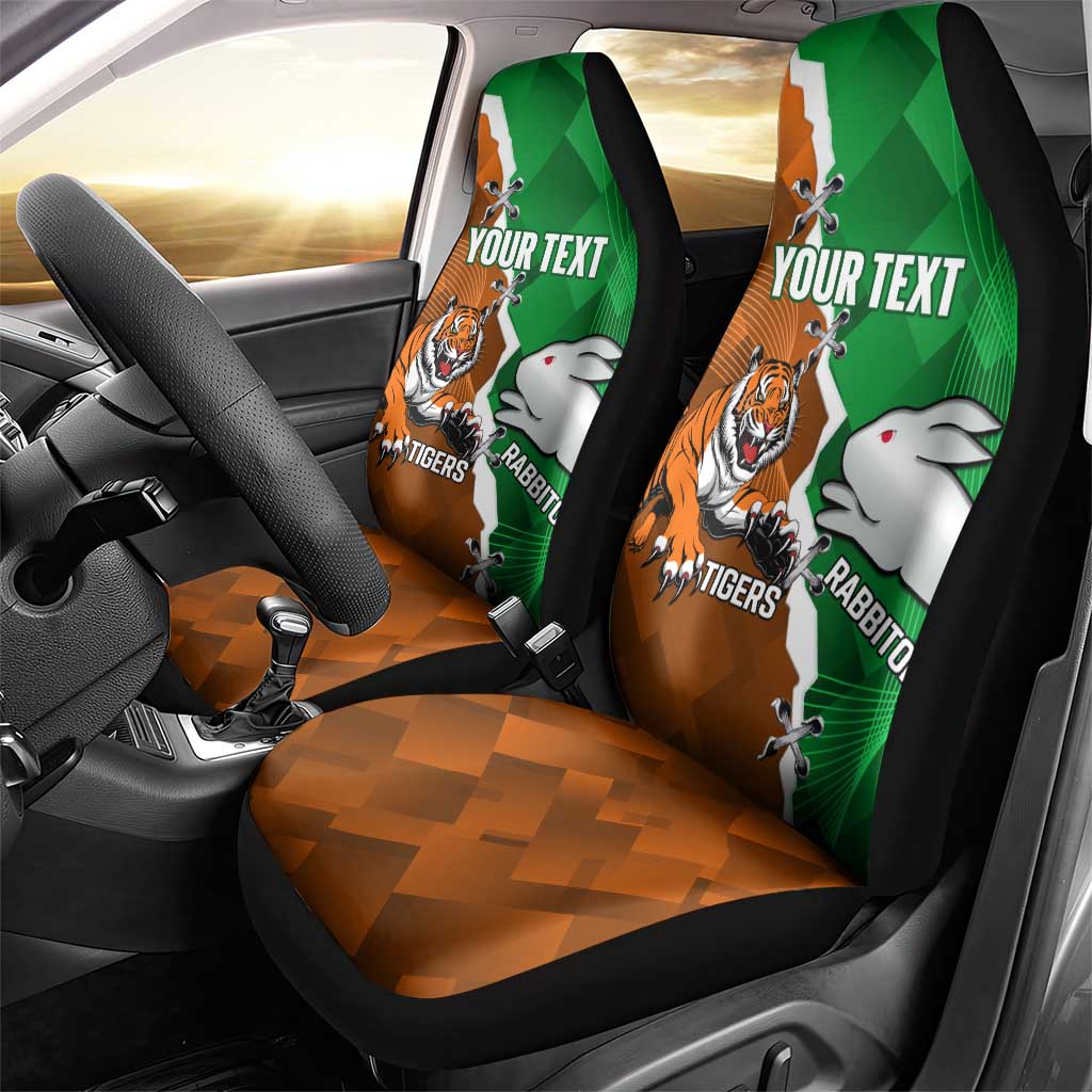 Custom Rabbitohs And Tigers Car Seat Cover Together Dynamic Style