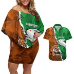 Custom Rabbitohs And Tigers Couples Matching Off Shoulder Short Dress and Hawaiian Shirt Together Dynamic Style
