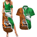 Custom Rabbitohs And Tigers Couples Matching Summer Maxi Dress and Hawaiian Shirt Together Dynamic Style