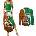 Custom Rabbitohs And Tigers Couples Matching Summer Maxi Dress and Long Sleeve Button Shirt Together Dynamic Style