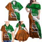 Custom Rabbitohs And Tigers Family Matching Off Shoulder Maxi Dress and Hawaiian Shirt Together Dynamic Style