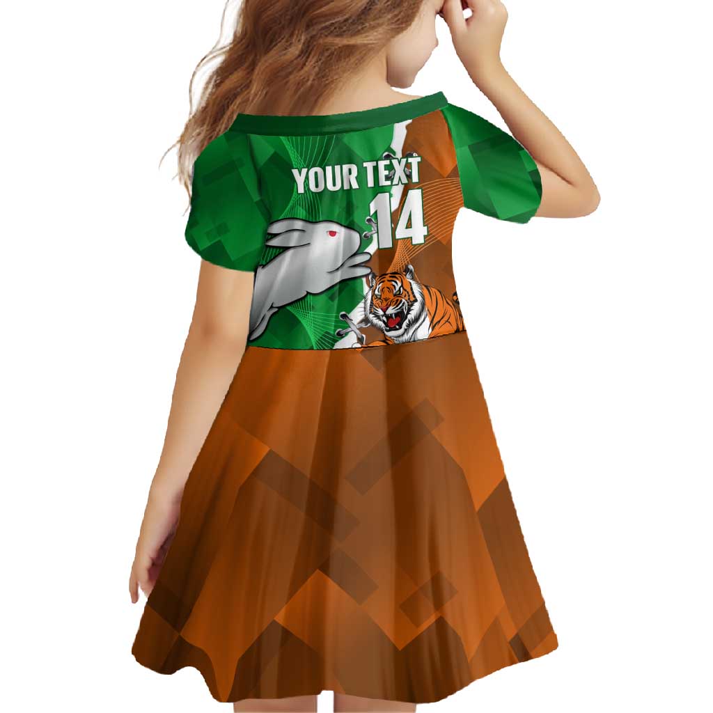 Custom Rabbitohs And Tigers Family Matching Off Shoulder Maxi Dress and Hawaiian Shirt Together Dynamic Style