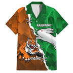 Custom Rabbitohs And Tigers Family Matching Puletasi and Hawaiian Shirt Together Dynamic Style