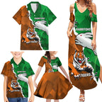 Custom Rabbitohs And Tigers Family Matching Summer Maxi Dress and Hawaiian Shirt Together Dynamic Style