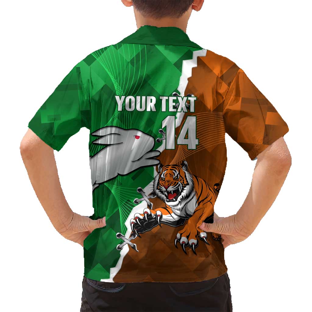 Custom Rabbitohs And Tigers Family Matching Summer Maxi Dress and Hawaiian Shirt Together Dynamic Style