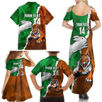 Custom Rabbitohs And Tigers Family Matching Summer Maxi Dress and Hawaiian Shirt Together Dynamic Style