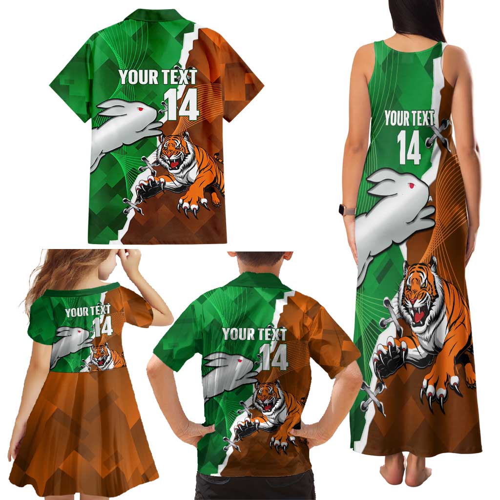 Custom Rabbitohs And Tigers Family Matching Tank Maxi Dress and Hawaiian Shirt Together Dynamic Style