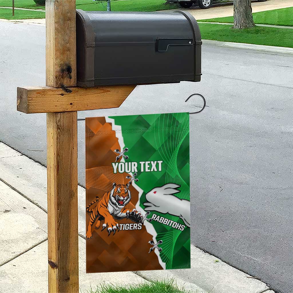 Custom Rabbitohs And Tigers Garden Flag Together Dynamic Style