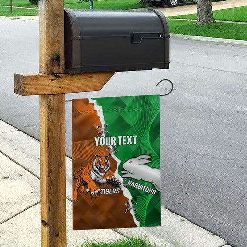 Custom Rabbitohs And Tigers Garden Flag Together Dynamic Style