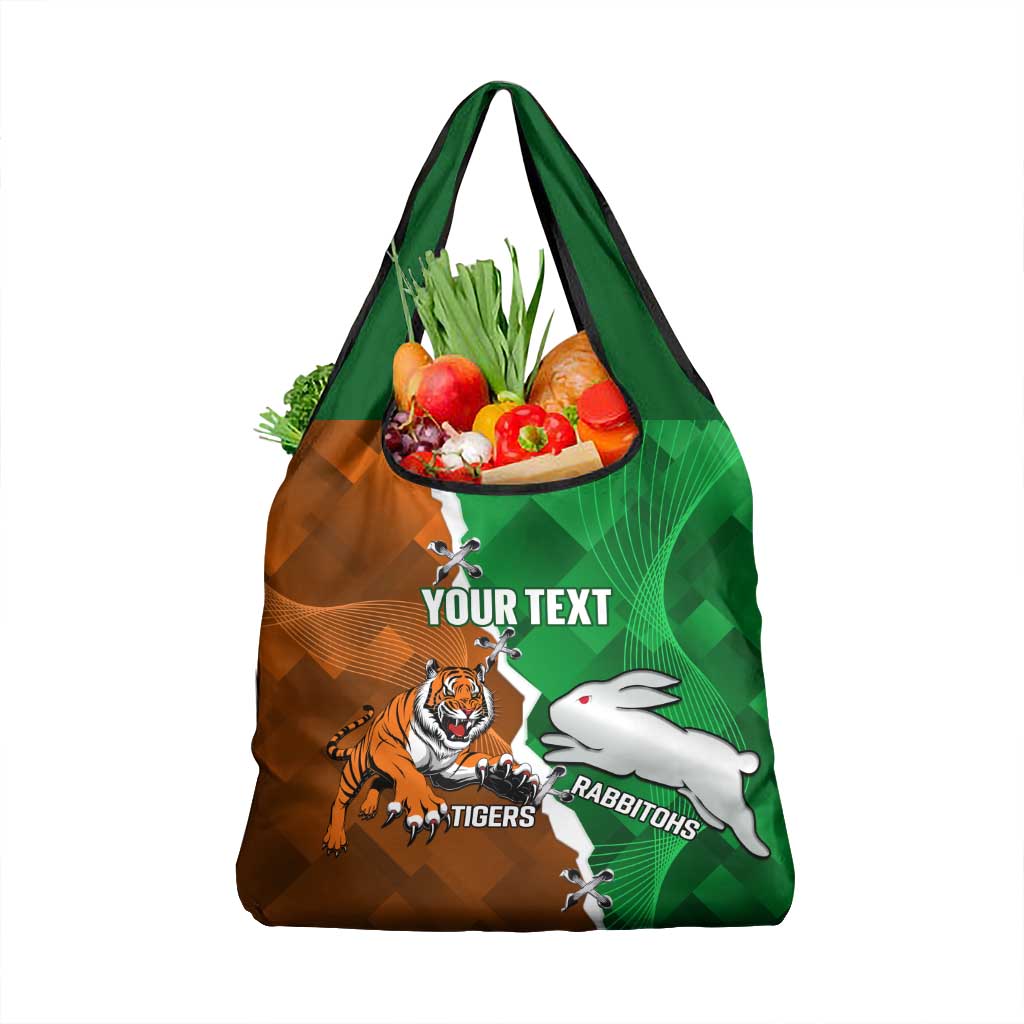Custom Rabbitohs And Tigers Grocery Bag Together Dynamic Style