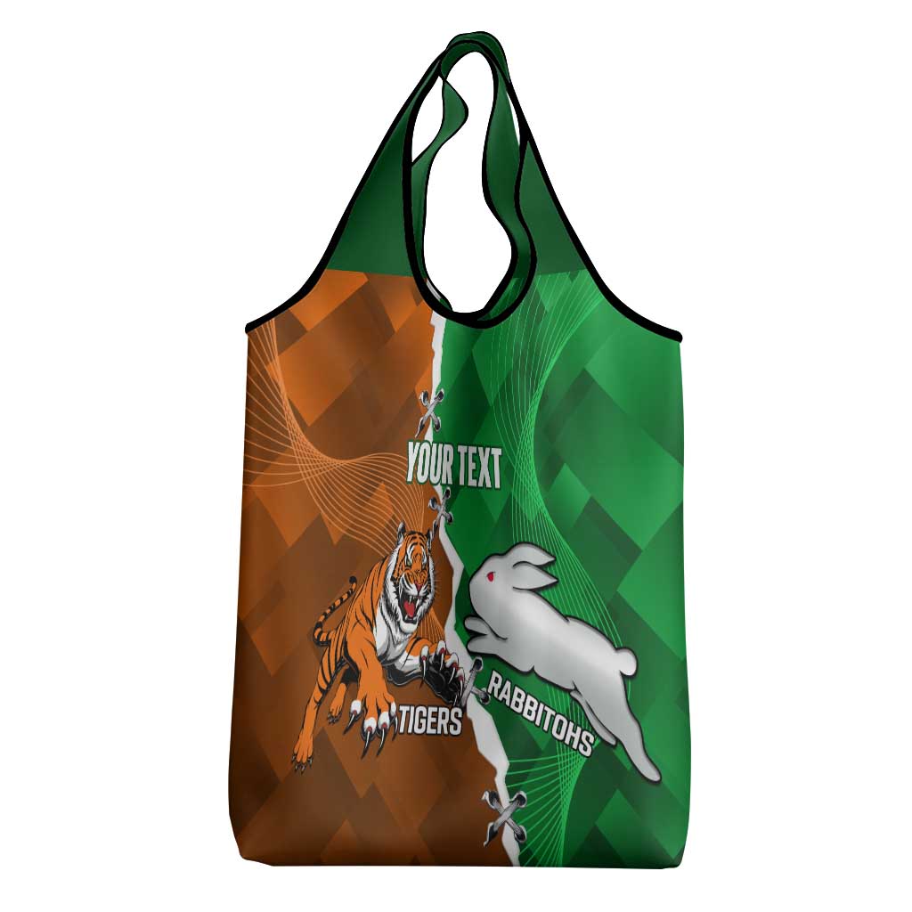 Custom Rabbitohs And Tigers Grocery Bag Together Dynamic Style
