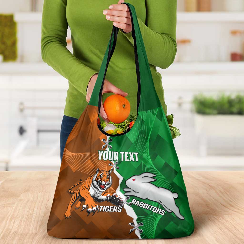 Custom Rabbitohs And Tigers Grocery Bag Together Dynamic Style
