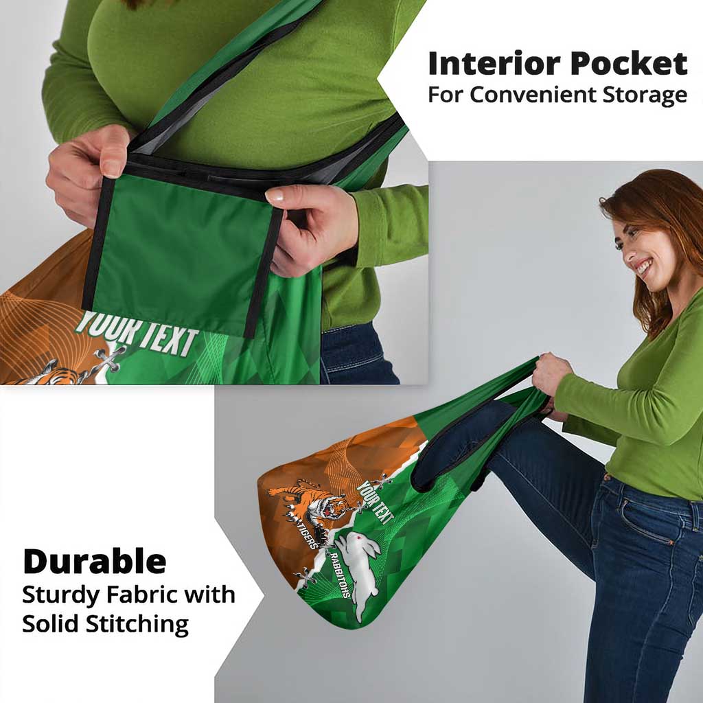 Custom Rabbitohs And Tigers Grocery Bag Together Dynamic Style