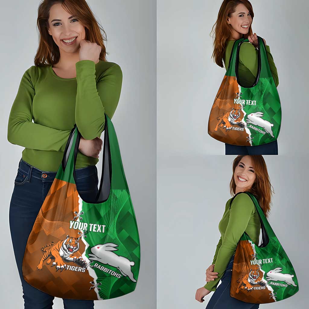 Custom Rabbitohs And Tigers Grocery Bag Together Dynamic Style