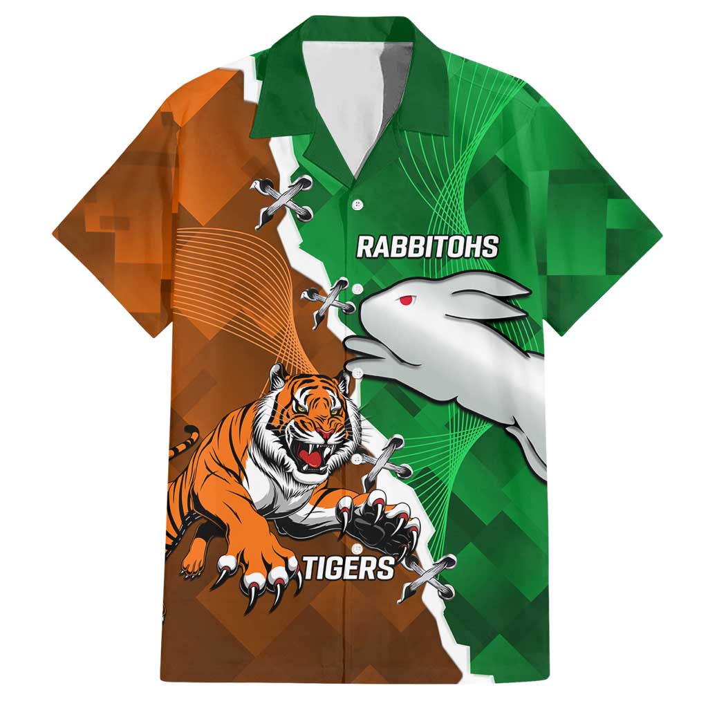 Custom Rabbitohs And Tigers Hawaiian Shirt Together Dynamic Style