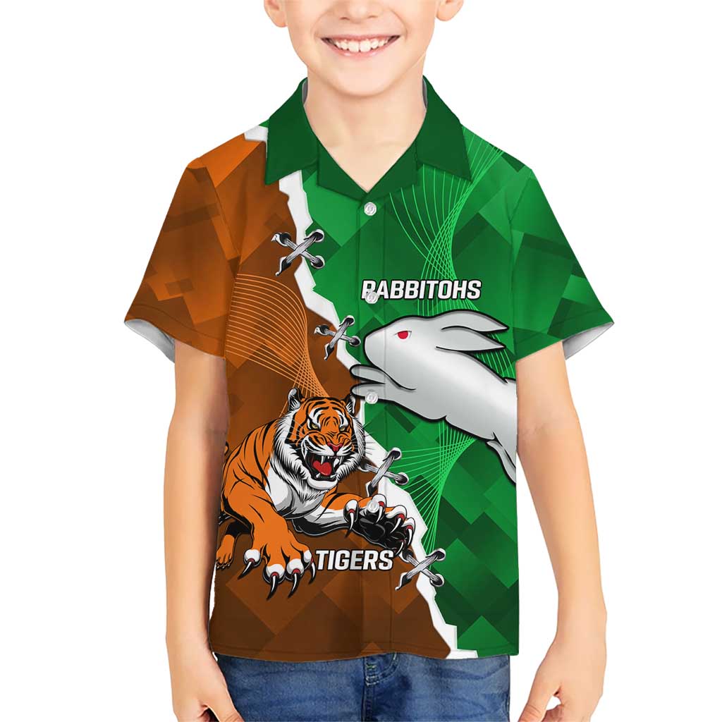 Custom Rabbitohs And Tigers Hawaiian Shirt Together Dynamic Style