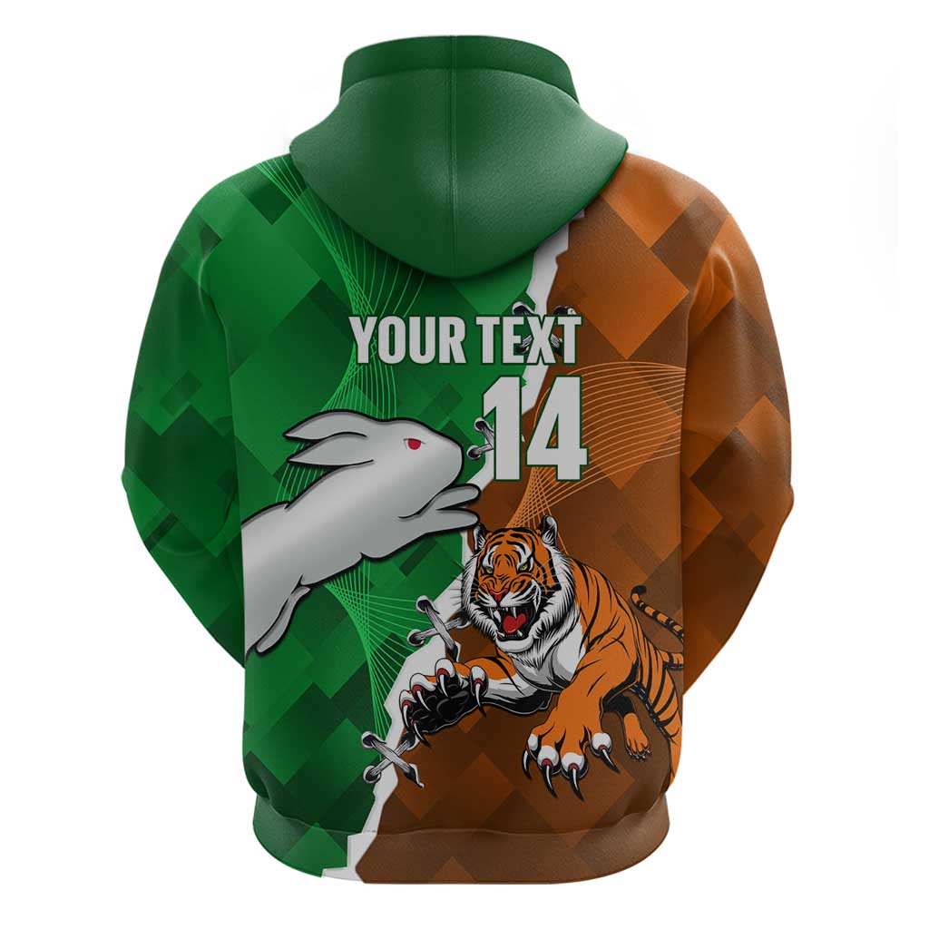 Custom Rabbitohs And Tigers Hoodie Together Dynamic Style