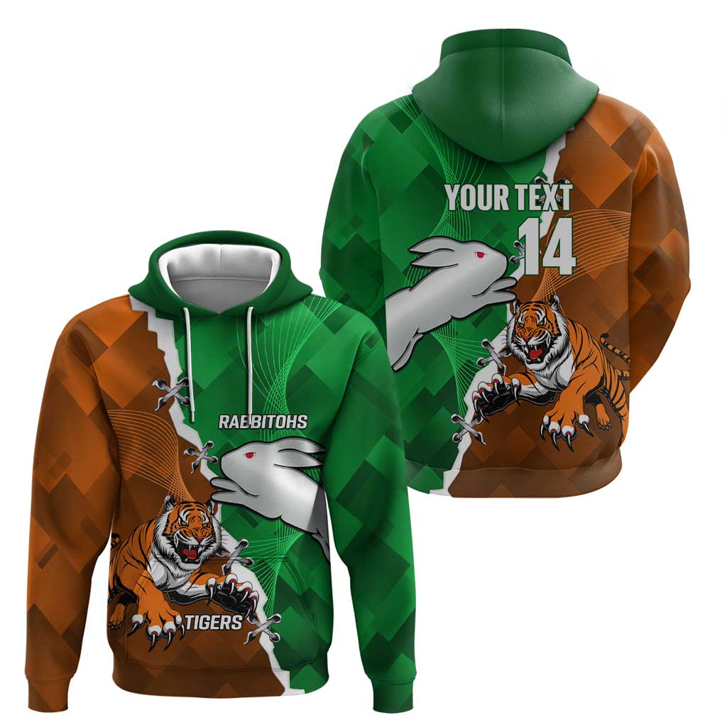Custom Rabbitohs And Tigers Hoodie Together Dynamic Style