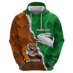 Custom Rabbitohs And Tigers Hoodie Together Dynamic Style