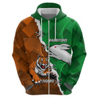 Custom Rabbitohs And Tigers Hoodie Together Dynamic Style