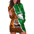 Custom Rabbitohs And Tigers Hoodie Dress Together Dynamic Style