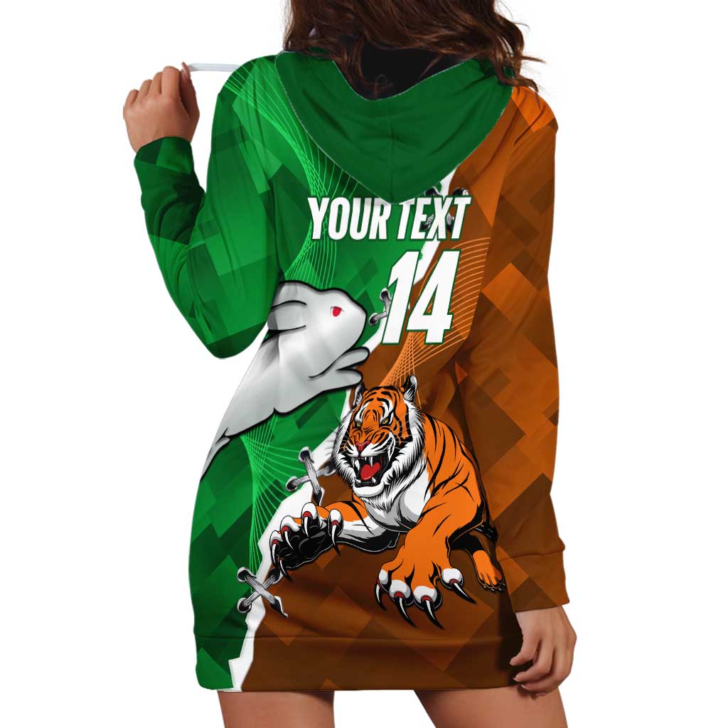 Custom Rabbitohs And Tigers Hoodie Dress Together Dynamic Style