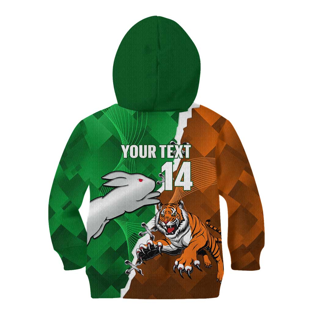 Custom Rabbitohs And Tigers Kid Hoodie Together Dynamic Style