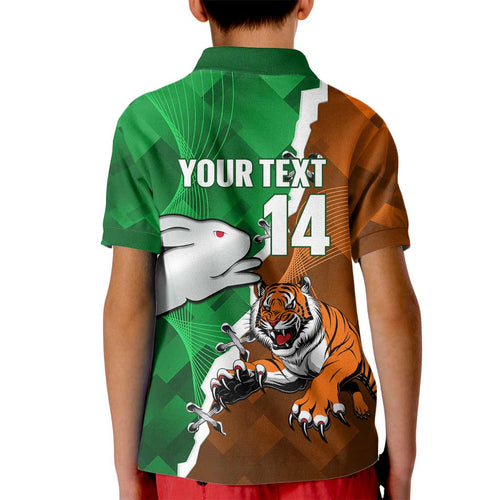 Custom Rabbitohs And Tigers Kid Polo Shirt Together Dynamic Style