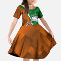 Custom Rabbitohs And Tigers Kid Short Sleeve Dress Together Dynamic Style