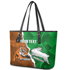Custom Rabbitohs And Tigers Leather Tote Bag Together Dynamic Style