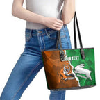 Custom Rabbitohs And Tigers Leather Tote Bag Together Dynamic Style