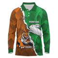 Custom Rabbitohs And Tigers Long Sleeve Polo Shirt Together Dynamic Style