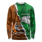 Custom Rabbitohs And Tigers Long Sleeve Shirt Together Dynamic Style