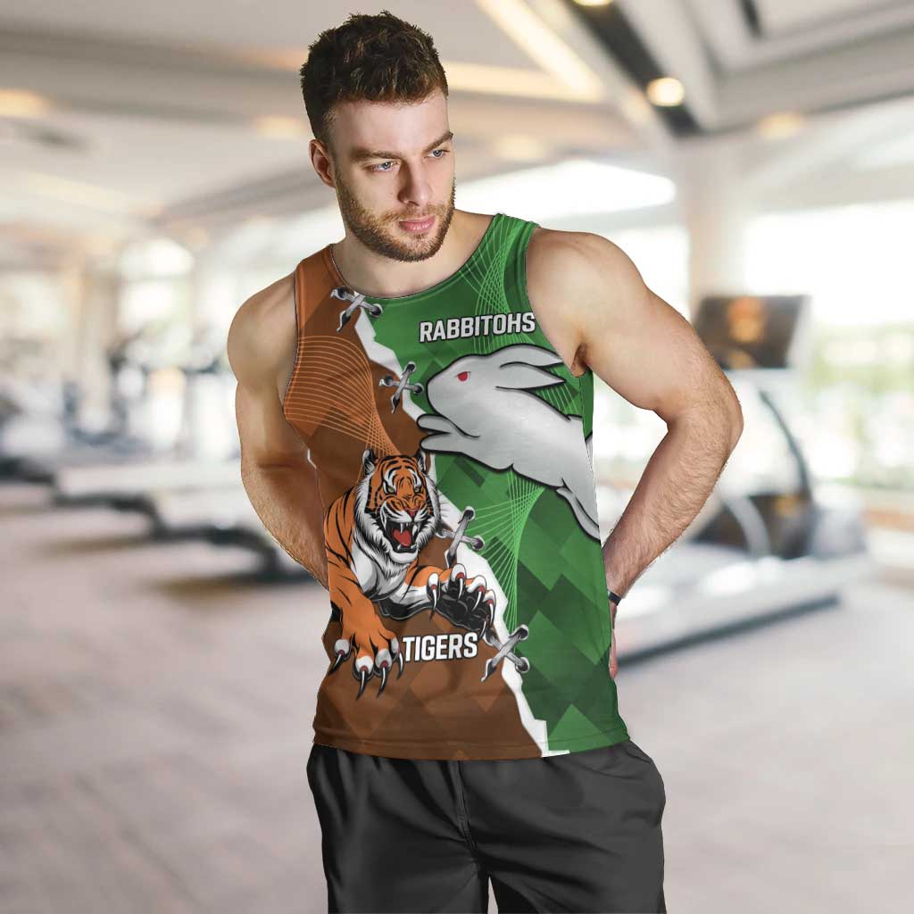 Custom Rabbitohs And Tigers Men Tank Top Together Dynamic Style