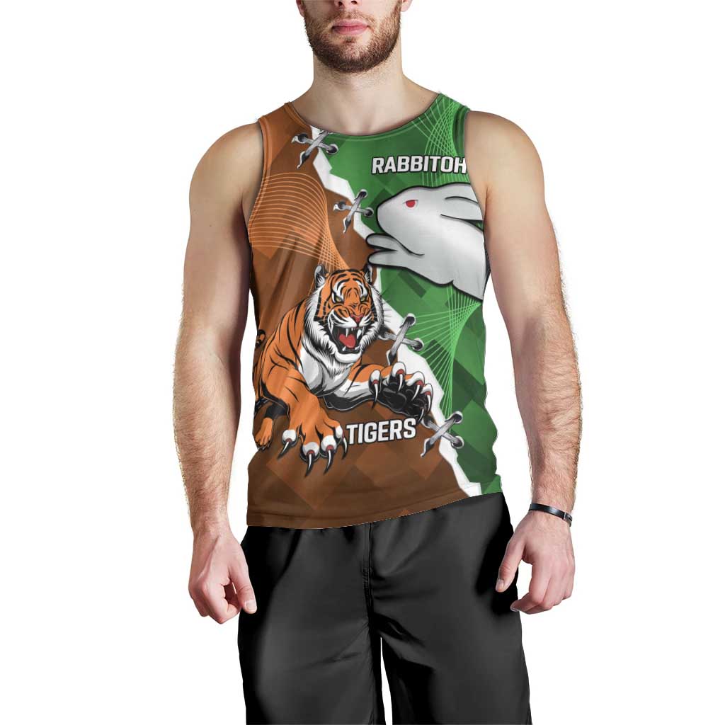 Custom Rabbitohs And Tigers Men Tank Top Together Dynamic Style