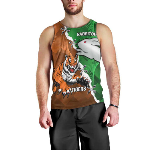 Custom Rabbitohs And Tigers Men Tank Top Together Dynamic Style