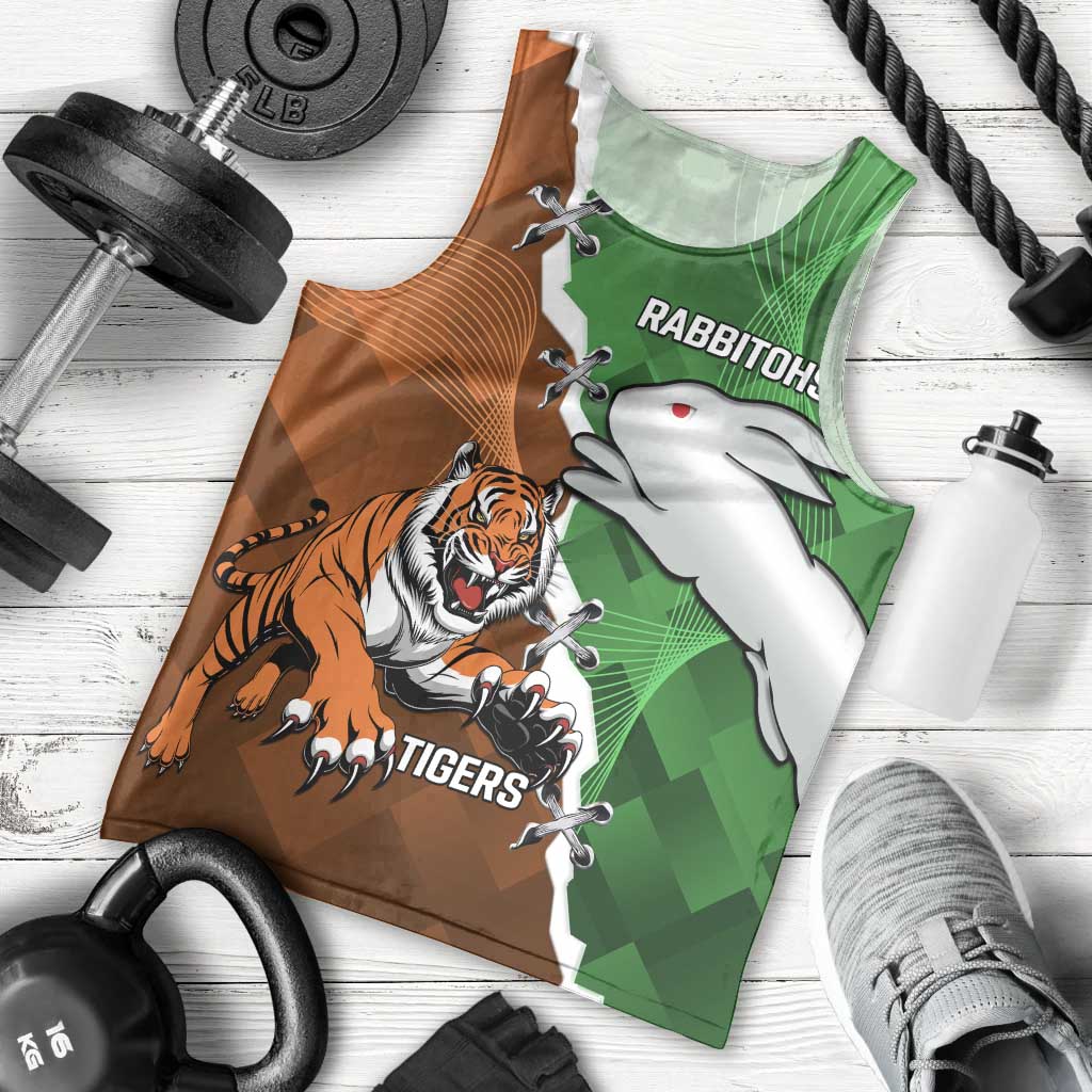 Custom Rabbitohs And Tigers Men Tank Top Together Dynamic Style