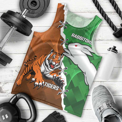 Custom Rabbitohs And Tigers Men Tank Top Together Dynamic Style