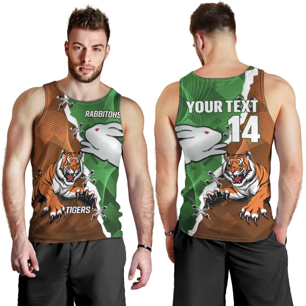 Custom Rabbitohs And Tigers Men Tank Top Together Dynamic Style