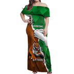 Custom Rabbitohs And Tigers Off Shoulder Maxi Dress Together Dynamic Style