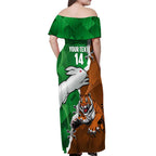 Custom Rabbitohs And Tigers Off Shoulder Maxi Dress Together Dynamic Style