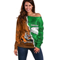 Custom Rabbitohs And Tigers Off Shoulder Sweater Together Dynamic Style