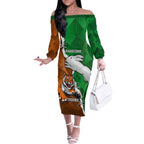 Custom Rabbitohs And Tigers Off The Shoulder Long Sleeve Dress Together Dynamic Style
