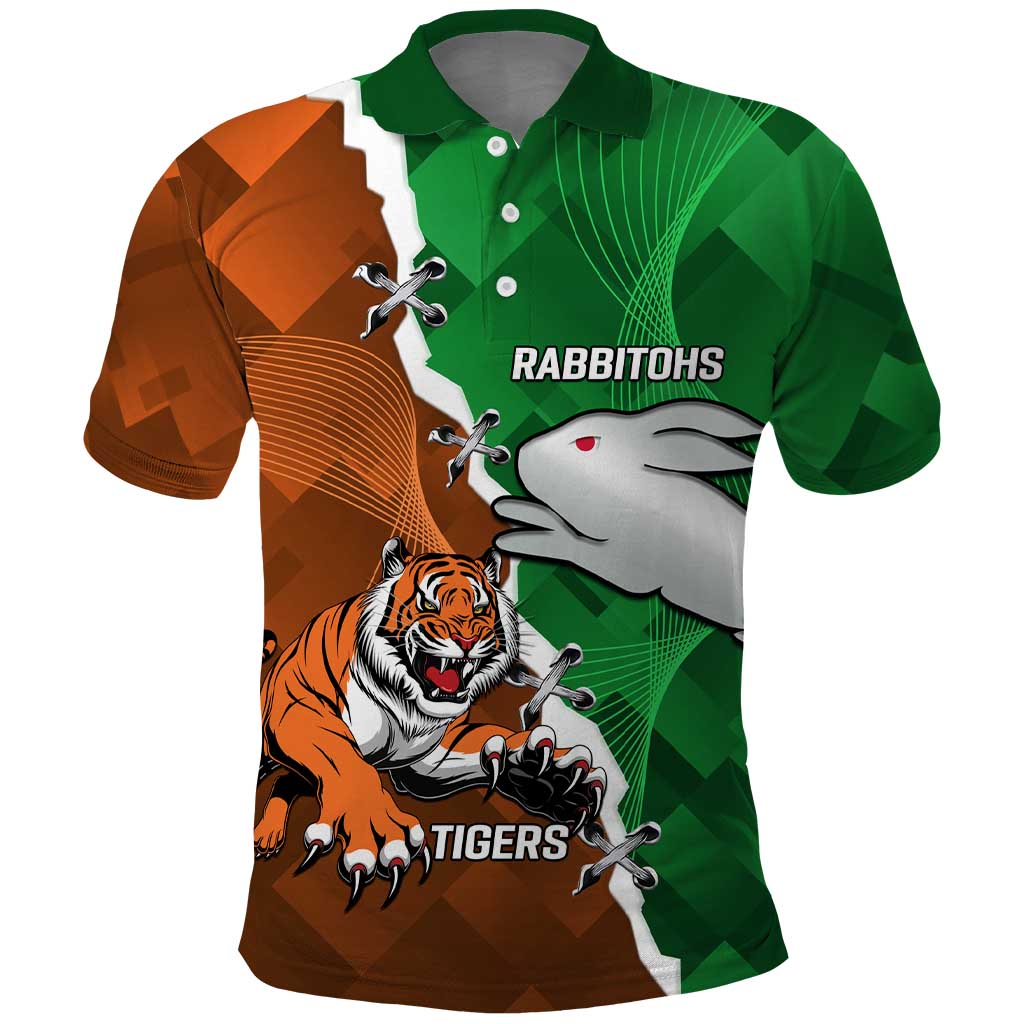 Custom Rabbitohs And Tigers Polo Shirt Together Dynamic Style