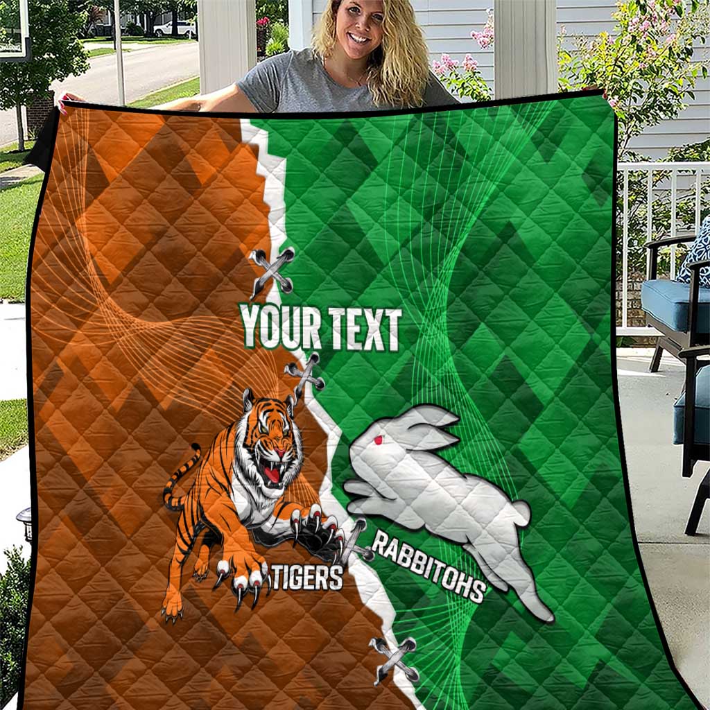 Custom Rabbitohs And Tigers Quilt Together Dynamic Style