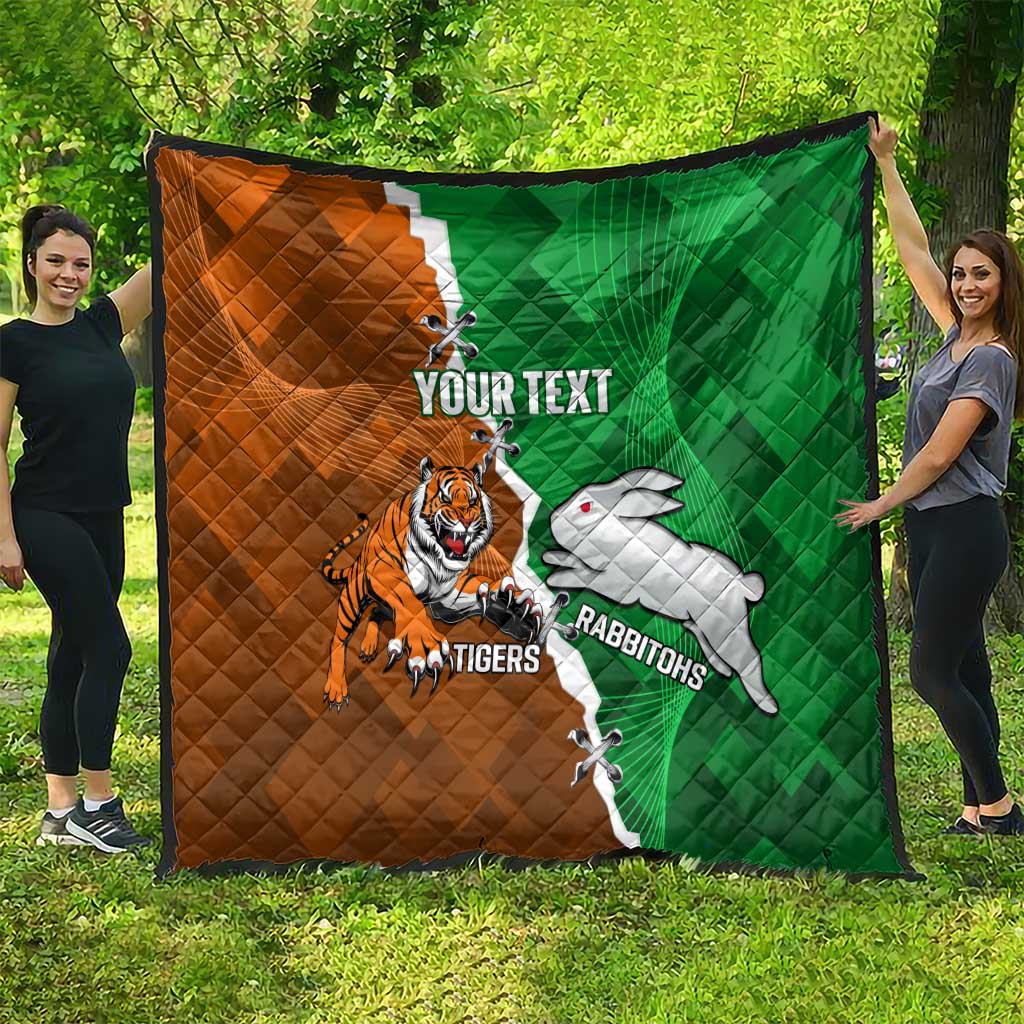 Custom Rabbitohs And Tigers Quilt Together Dynamic Style