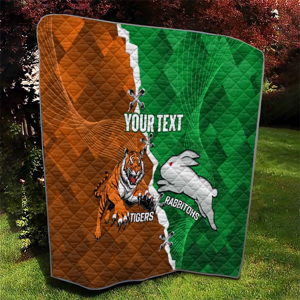 Custom Rabbitohs And Tigers Quilt Together Dynamic Style