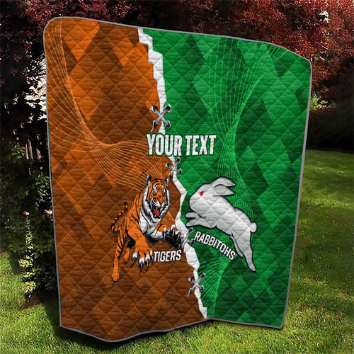 Custom Rabbitohs And Tigers Quilt Together Dynamic Style
