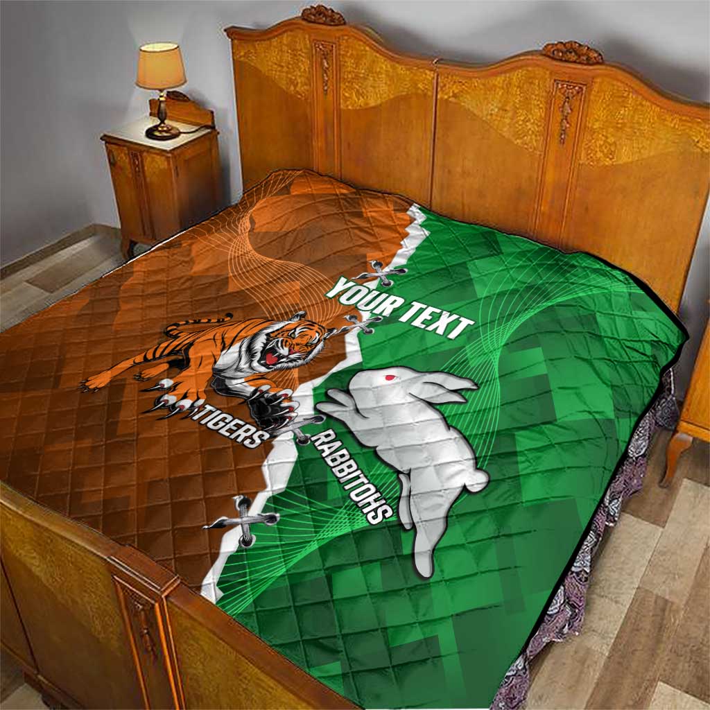 Custom Rabbitohs And Tigers Quilt Together Dynamic Style