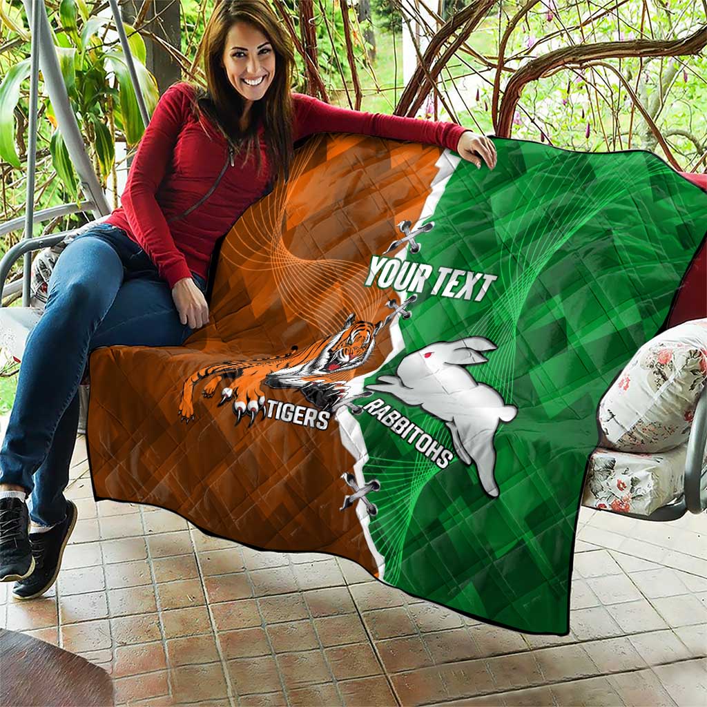 Custom Rabbitohs And Tigers Quilt Together Dynamic Style